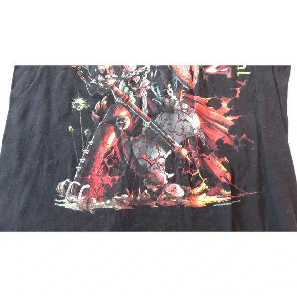 VTG Medieval‎ Spawn Todd McFarlane 1997 Giant Black Cotton T-Shirt Size Lg, NWOT